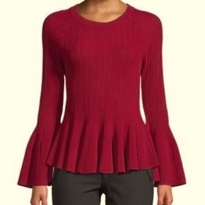 Jonathan Simkhai Rib Knit Peplum Top sz M